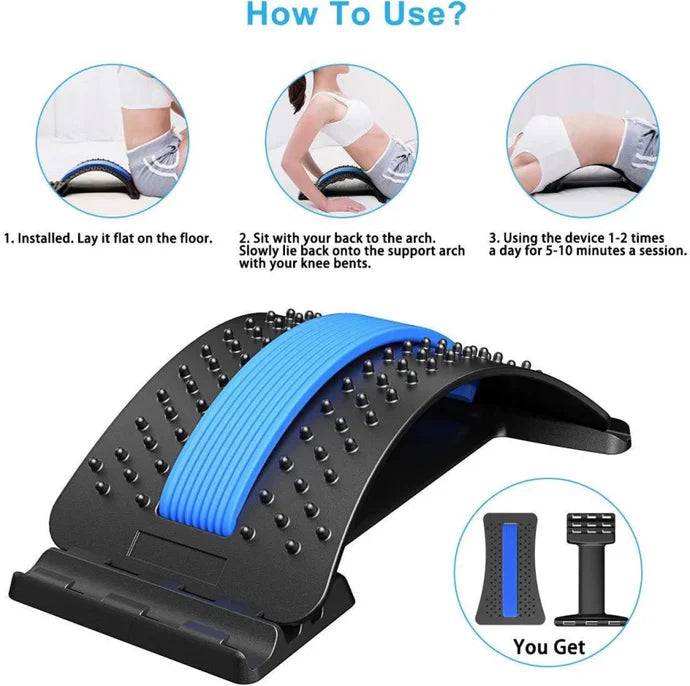 Magic Back Stretcher Lumbar Massage | Support Spine | Pain Relief Back Massager