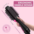 Get Livora hot air brush and hair dryer styling tool with a sleek design, showcasing its multiple functions for hair styling.