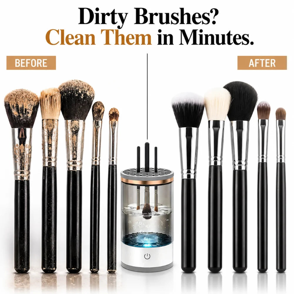 SpinClean Makeup Brush Cleaner – 360° Deep Wash & Dry in Seconds