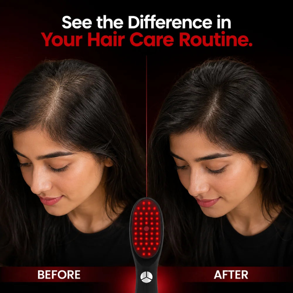 GrowLight Red-Light Scalp Brush – Hair Fall Control & Growth Stimulation