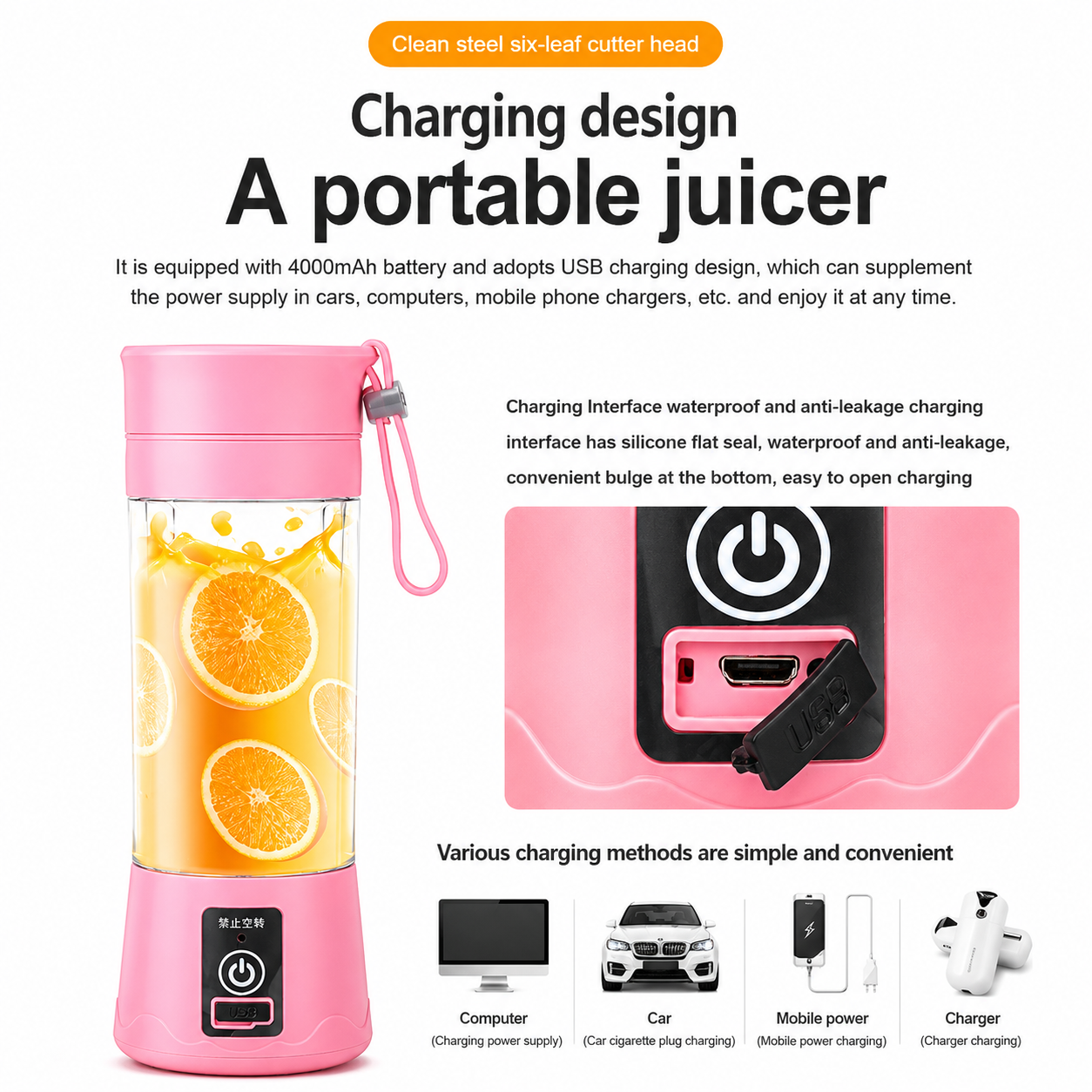 Get Livora portable mini juice blender with a compact design, featuring a clear blending jar and power button for on-the-go smoothies.