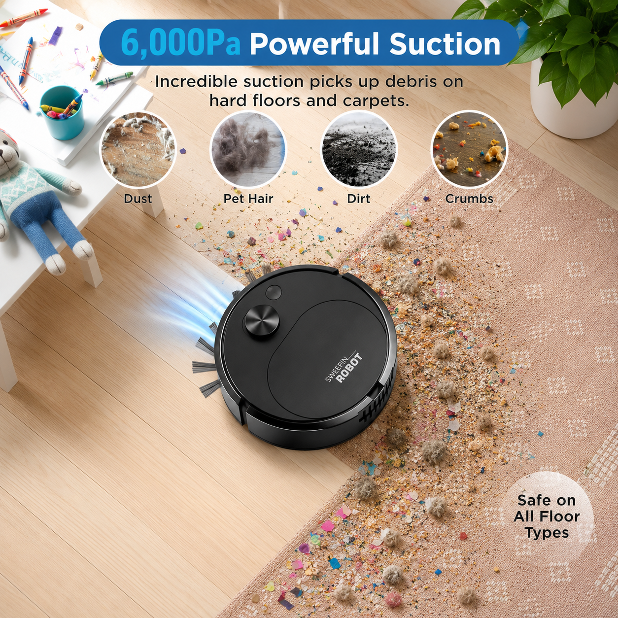 Get Livora Nano Robot Cleaner vacuum cleaner with sleek design, compact size, and advanced navigation for efficient home cleaning.